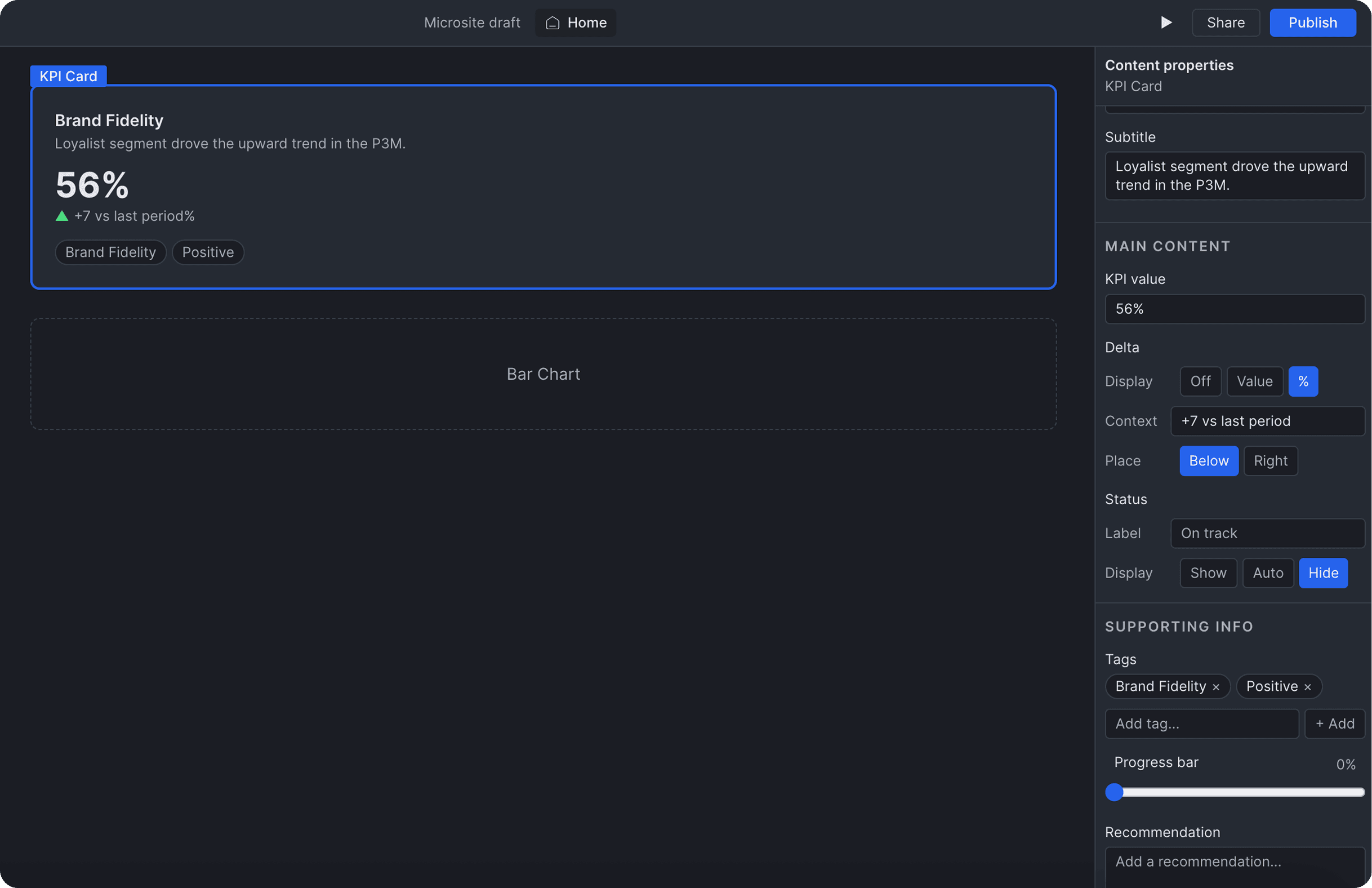 Content Experience prototype interface