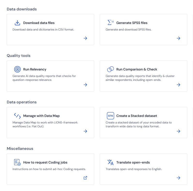 Dataset overview panel